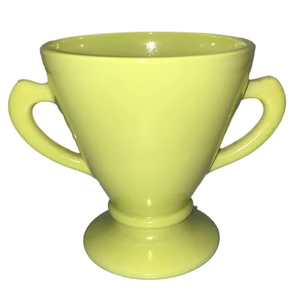 Vintage 1940s Hazel-Atlas Moderntone Platonite Bright Yellow Cream & Sugar Set